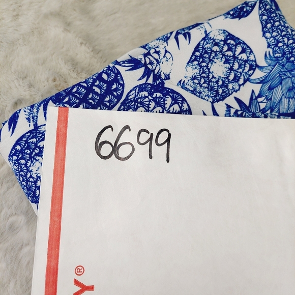 Alyx Pineapple Blue White Print Sleeveless Sheath Dress P6699 - Picture 12 of 12